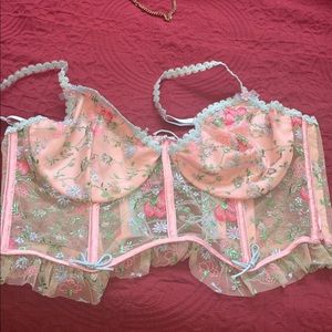 For Love & Lemons Victoria Secret brand new floral underwire bustier bra top